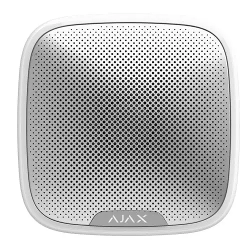 Ajax Sirena antifurto per esterni Bianca wireless con indicazione di stato inserito/disinserito