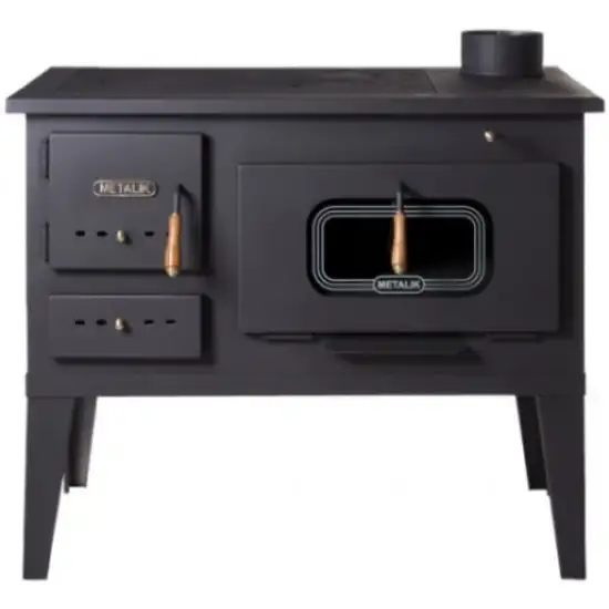 Stufa a Legna con Forno BALKAN ENERGY, modello LUDOGORIE - Piano in Ghisa, 8 kW