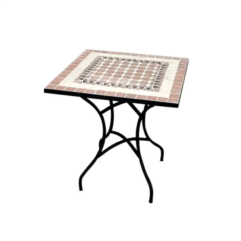 Tavolo ferro battuto mosaico cm. 70 x 70 x 75h d.11187