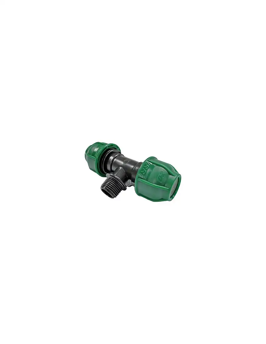 TEE A COMPRESSIONE FILETTO MASCHIO PN10