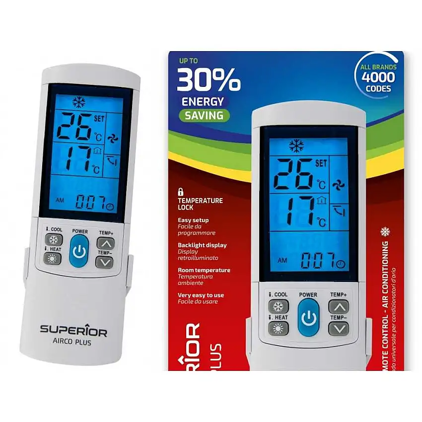 TELECOMANDO UNIVERSALE CONDIZIONATORE CLIMATIZZATORE 4000 CODICI SUPERIOR