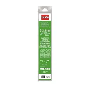 Elettrodi per Acciaio Inox Telwin 3,2 mm, Confezione da 8 Pezzi per Saldatura MMA Professionale su Inox, Resistenza alla Corrosione | Telwin