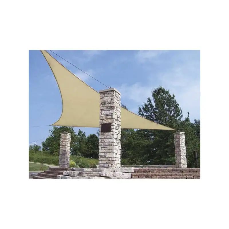 Tenda vela poliestere triangolare 3,6mx3,6mx3,6m ecru