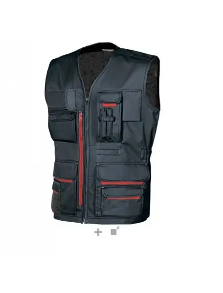 gilet deep blue dotato di tasche multifunzionali su petto con portabadge a scomparsa e tasca portacellulare UGUHY018DB-XL