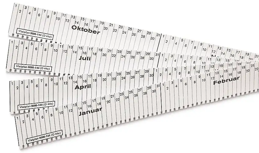VisiPlan Etichette a Termine Formato Calendario Per Lavagna a Strisce - 25pz