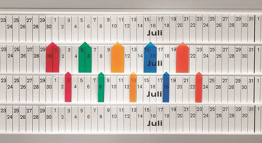 VisiPlan Cartellini Trasparenti Con Indicatori Colorati - 50pz