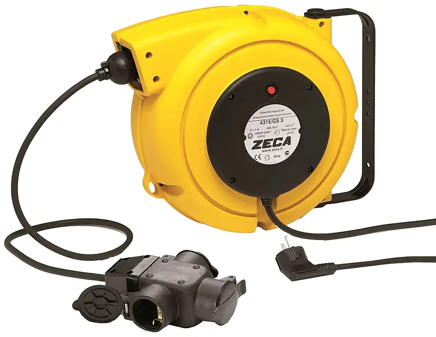 ZECA 4315 Avvolgicavo Automatico a 3 Prese - 14+1 Metri